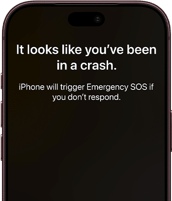 iPhone 18 Pro, Burgandy. Screen shows satellite connection interface with a green dot indicating the device's location, with text 