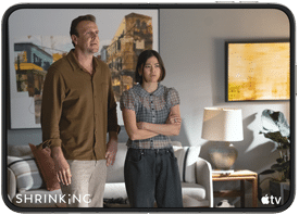 iPhone Duo, opened in horizontal position, Apple TV show