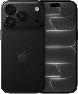 iPhone 18 Pro, back exterior, black color, Pro Fusion camera system at top, Apple logo in center, front exterior, all-screen design