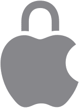 Apple logo with a lock icon