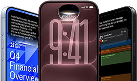 3 iPhone 18 Pro devices, in Glacier, Burgundy, Black displaying examples of AI: Banking, Siri AI, Message Summary